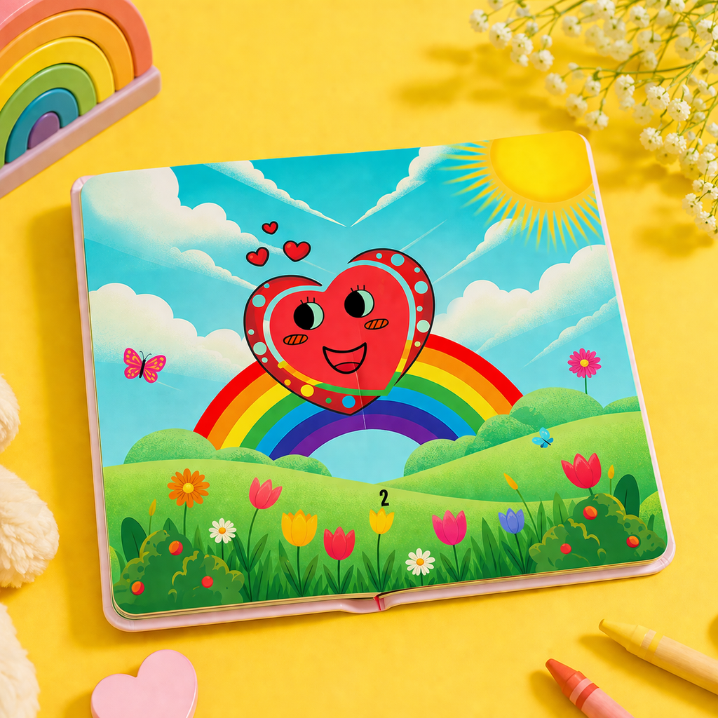 O Pequeno Coração Vermelho rainbow illustration